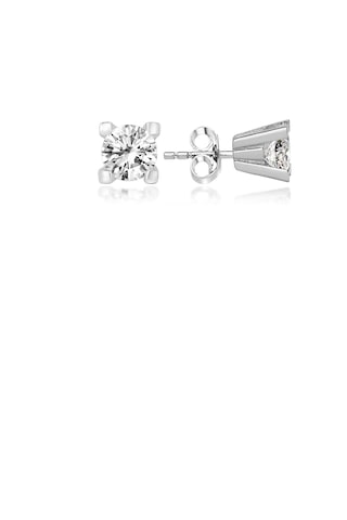 Madam & Matmazel Swarovski Tek Taşlı Pırlanta Model Kadın Gümüş Küpe