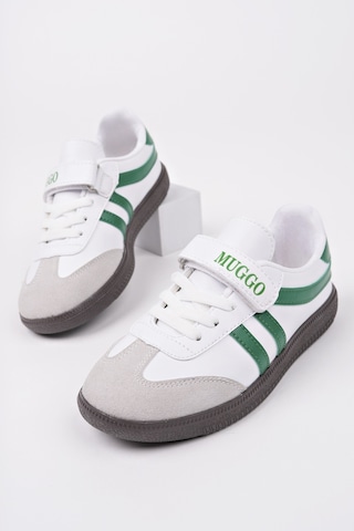 Muggo Dudley Günlük Ortopedik Bağcıklı ve Cırtlı Çocuk Sneaker Spor Ayakkabı - Yeşil
