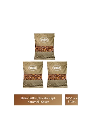 Balin Karamel Sütlü Şeker 1000 Gr X 3 Adet