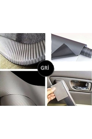 Karbon Fiber Folyo Hava Kanallı Araç Döşeme Kaplama Folyosu Gri 30 Cm X 1 Metre