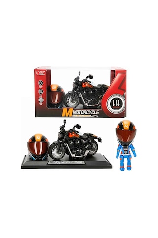 1:14 Sesli Ve Işıklı Harley Die-cast Çek Bırak Metal Motosiklet Kask Ve Stantlı Çok Renkli