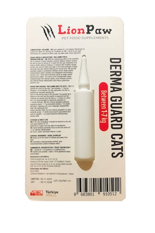 Kediler İçin Dış Parazit Ense Deri Damlası Pire Bit Kene Deri Bakımı Için Bitkisel Damla 1x1 Ml