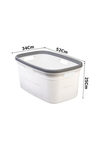 Motek MT-02 4 Taraflı Tutulabilen Çamaşır Sepeti Selesi Beyaz Gri Beyaz - Gri