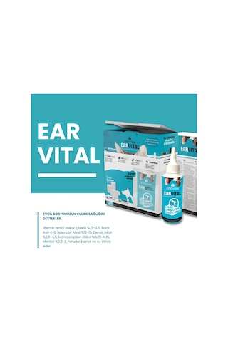 Earvital Kedi Köpek Kulak Temizleme Losyonu Solüsyonu 150ml Disk Pamuk Hediyeli