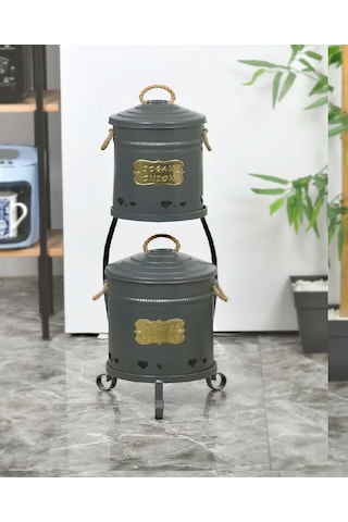 Patates Soğan Kovası 2 Katlı Antrasit Renk Antrasit