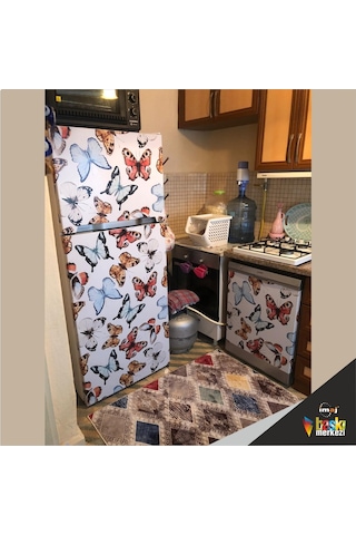 Buzdolabı Ve Bulaşık Makinesi Kapak Sticker Kelebek Folyo