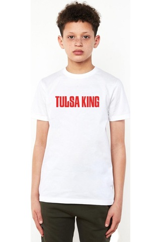 Tulsa King Lettern Beyaz Çocuk Bisikletyaka Tshirt Beyaz