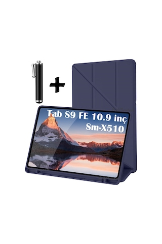Samsung Galaxy Uyumlu Tab S9 Fe 10.9 Kılıf Kalem Bölmeli Yuvalı Sm-x510