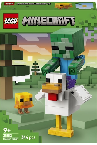 LEGO® Minecraft® Tavuk Jokey 21582 - 9 Yaş ve Üzeri Çocuklar için 3 Figür İçeren Yaratıcı Oyuncak Yapım Seti (344 Parça)