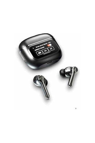 Yeni Nesil Anc Özellikli Çağrı Cevaplayan Dokunmatik Ekranlı Bluetooth Kulaklık Siyah