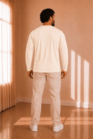 Sngl Tekstil Erkek Uzun Kollu İnterlok V Yaka Oversize Sweatshirt S-m-l-xl-2xl Ekru