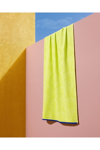 Madame Coco Palmie %100 Pamuk Plaj Havlusu - Yeşil - 70x150 Cm 8684427222850 Yeşil