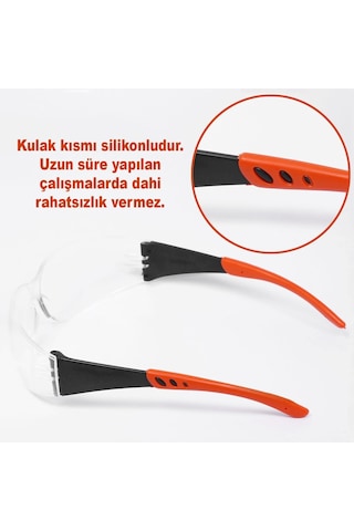 İş Güvenlik Gözlüğü Antifog Buğulanmaz Koruyucu Çapak Gözlük S500 Şeffaf