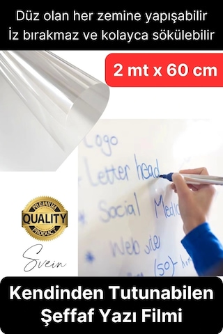 Kendinden Yapışkanlı Şeffaf Tahta Filmi 200x60 Cm Okul Kreş Ofis Not Alma Yazı Çalışma Panosu Folyo Çok Renkli