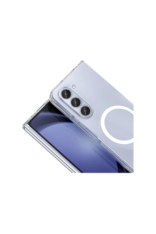 Samsung Uyumlu Galaxy Z Fold 5 Kamera Korumalı M-safe Şarj Özellikli Şeffaf Zore London Sert Pc Kapak - Şeffaf Şeffaf