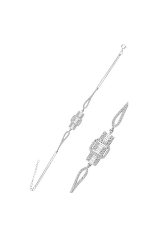 Gümüş Rodyumlu Baget Taşlı Dörtlü Set (535071419)