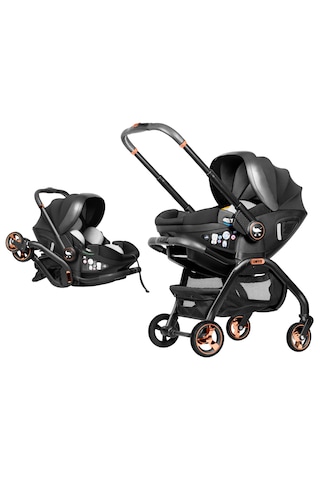 Merkür Bebe Onyx 2'si 1 Arada Oto Koltuğu Bebek Arabası Siyah