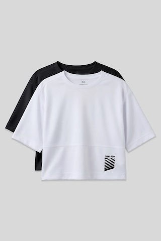 Oversize Fit O Yaka 2li Paket Siyah-beyaz Kadın T-shirt - 97284 Siyah - Beyaz