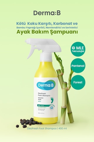 Kötü Koku Karşıtı, Nemlendirici Ve Serinletici Ayak Şampuanı Derma:b Deofresh Foot Shampoo Forest