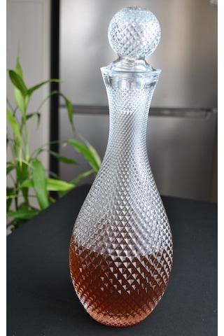 El Yapımı Cam Kapaklı Sürahi 1 Litre Şerbetlik Karaf