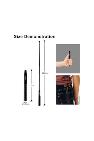 Tongxida Amagisn 120cm Kompakt Selfie Çubuğu, Spor Kamera Aksesuarı, Çubuk + 3 Çene + Vida + Telefon Klipsi