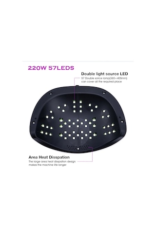 Cloody X8 Max 120 Watt 57 Led Çift El Uv Led Protez Tırnak Kurutucu Sun