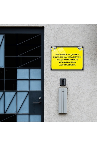 Cam Yönlendirme Levhası|Apartman Kamera Sistemi ile İzlenmektedir