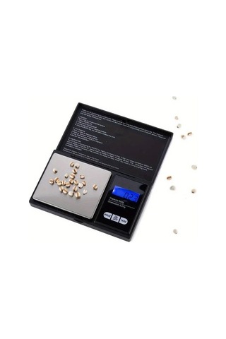 Trendooze Gaojunshop01 Mini Paslanmaz Çelik Cep Terazisi, 0.01-500g Hassas Gram Tartı Siyah