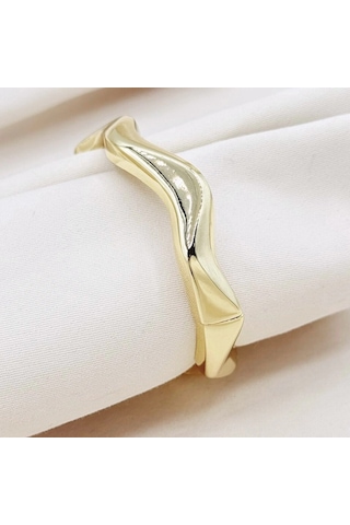 Dalgalı Şık Kelepçe Gold Gold