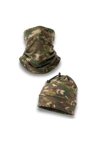 Single Sword 2 Li Set Unisex Kışlık Polar Boyunluk & Bere Olan Çok Amaçlı Soğuk Hava Korumasıı 0//multicam Çok Renkli
