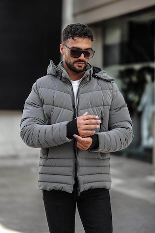 Delpino Dar Kesim Kapüşonlu Şişme Karbon Antrasit Erkek Mont 2205 Antrasit