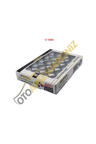 A Kalite Mefsa Bijon Kapağı Düz 17 Mm Gri 20 Li Set