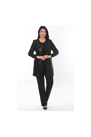 Büyük Beden 3786 Siyah Ceket+bluz Takım 001
