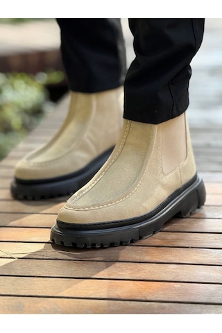 Roof Atelier Erkek Kum Yandan Elastik Bantlı Fermuarlı Bot - 2433 - Sst Kum