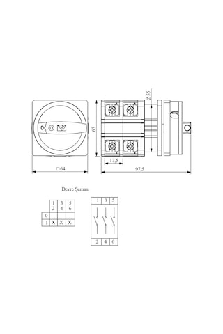 Emas 3x50 Aç Kapa Pako Şalter Psa050ak341e