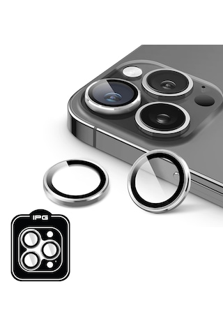 Apple Uyumlu iPhone 14 Pro / Pro Max İçin Ipg Kamera Lens Koruyucu - Uzay Gri