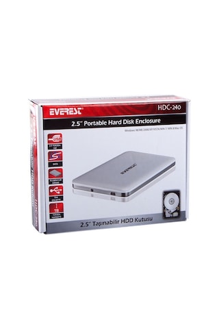 Everest Hdc-240 Harici 2.5" 7Mm Usb 2.0 Ssd Pembe Hdd Kutusu