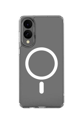 Samsung Galaxy Uyumlu S25 Edge Kılıf Magneticsafe Şeffaf Silikon - Şeffaf Renk