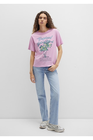 Mavi - Plaj Baskılı Pembe Tişört 1613490-71031 Pembe