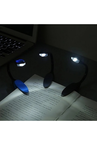 Kitap Okuma Işığı Led Booklight Kıskaçlı Pilli Model Led Işık .