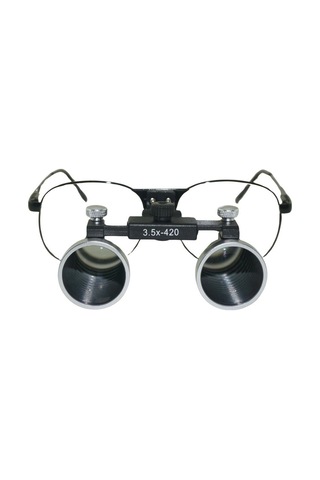 Hiperlupa St435 İnce Çerçeve Cerrahi Loupes Büyüteç Gözlük 3.5x420 Değişken Pupil Mesafeli Metal Çerçeve