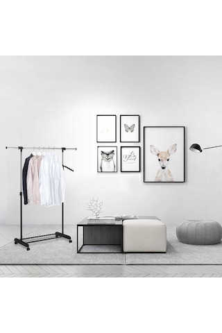 Handy Mate Morena Yükseklik Ayarlı Geniş Elbise Askısı-siyahkrom 83-147x43x101-168 Cm Diğer