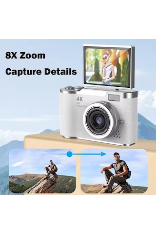 Fotoğraf İçin 4k Dijital Kamera Otomatik Odak, 48mp Vlogging Kamera, 2.4 İnç Flip Ekran