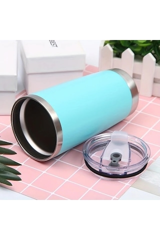 Trendooze 590ml Sky Blue Paslanmaz Çelik Termos Gaojunshop01 - Kırılmaz Sızdırmaz - Kamp Seyahat Gök Mavisi Gök Mavisi