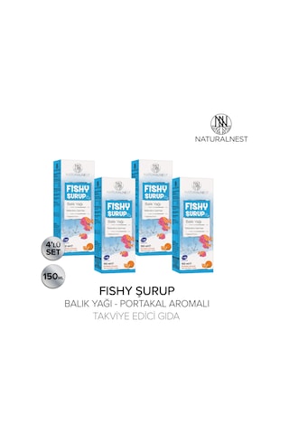 Naturalnest Fishy Portakal Aromalı Balık Yağı Şurup 4 Kutu
