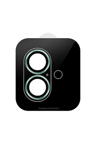 Novstrap İphone 16 / İphone 16 Plus İle Uyumlu Kamera Koruma Lens Koruyucu Cam Uygulama Aparatlı