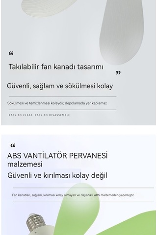 Xianwen Altı Kanatlı Fan Işığı Yatak Odası Oturma Odası Işıklı Diğer