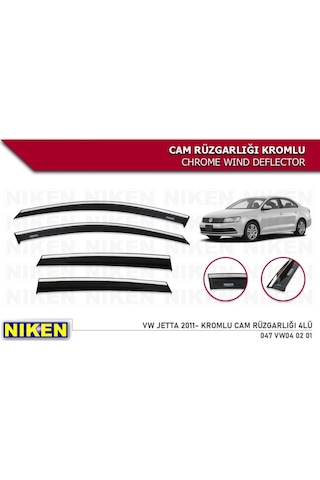 Niken Volkswagen Jetta 2011 Kromlu Cam Rüzgarlığı 4 Lü