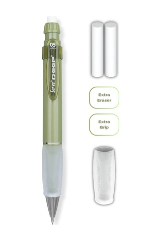 Serve Deep Versatil Kalem 05mm- Toprak Tonları - Yedekli Set Grip Ve Silgi Yaprak Yeşili Yaprak Yeşili