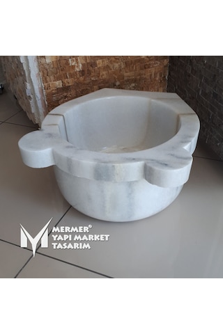 Muğla Beyaz Mermer Düz Kurna